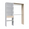Vestidor blanvo y roble con cajon 158x40x187cm