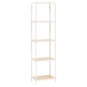 Estantería Curvy de 4 estantes metálica beige 45x30x170cm