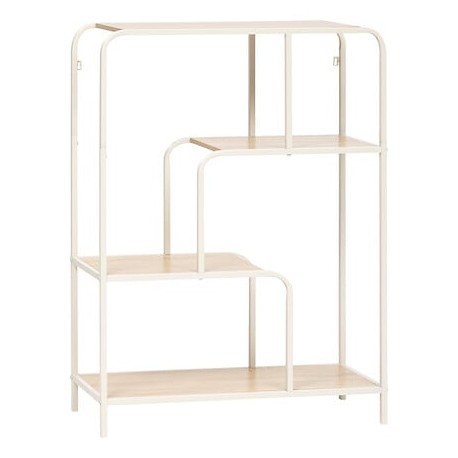 Estantería Curvy de 2 estantes metálica beige 76x27x101cm