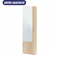 Zapatero con espejo 1 puerta roble