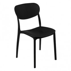 Silla apilable de plástico negra