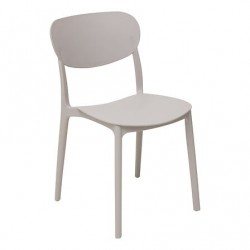 Silla apilable de plástico topo