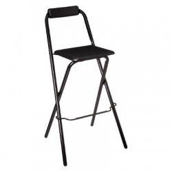 Taburete plegable alto cuadrado Louna negro