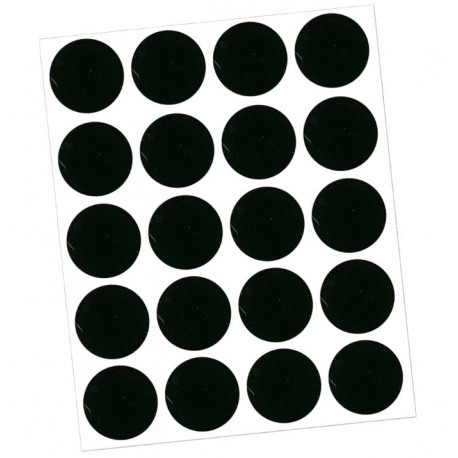 Tapa adhesiva 13mm negro 20uds