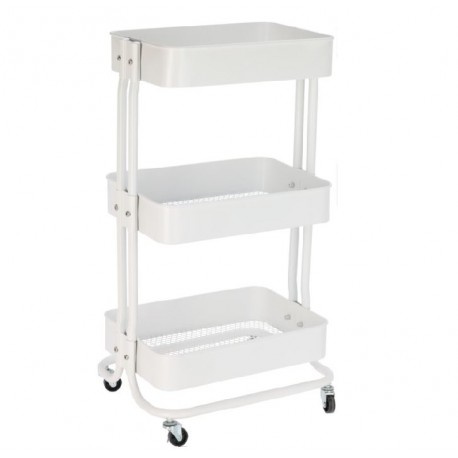 Verdulero metal blanco 3 niveles 45x34x76cm