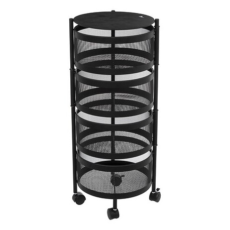 Verdulero metal negro redondo giratorio 31x72cm