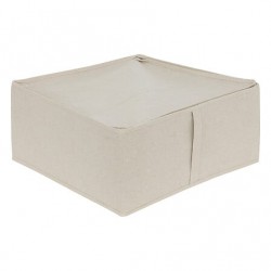 Organizador mantas/ropa de tela beige 45x45x20cm