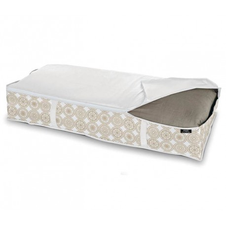 Organizador mantas/ropa de plástico beige 95x45x18cm Elle