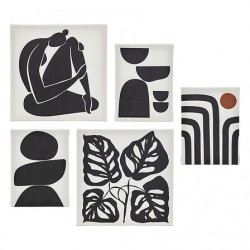 Set de 5 lienzos blanco y negro