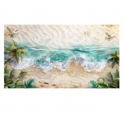 Cuadro alto brillo playa efect 120x80cm