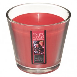 Vela perfumada frutos rojos con recipiente cristal