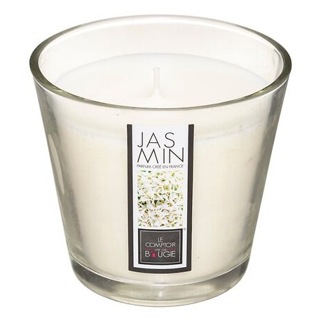 Vela perfumada jazmin con recipiente cristal