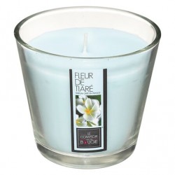 Vela perfumada flor de haiti con recipiente cristal