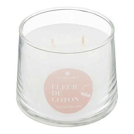 Vela perfumada en vaso flor de algodon