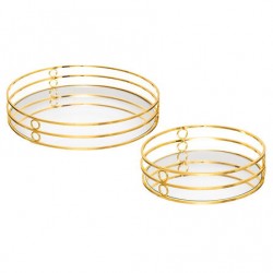 Bandejas deco doradas 20-30cm 2 uds