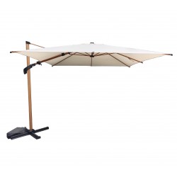 Parasol de acero excéntrico 3x4m imitación madera