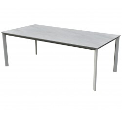 Mesa de aluminio blanca imitación cerámica 200x100cm