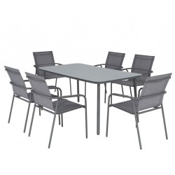 Conjunto de comedor Menorca mesa + 6 sillas