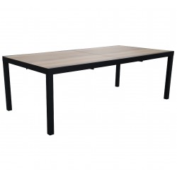 Mesa de aluminio extensible efecto madera 200-300x100cm