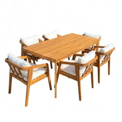 Set comedor Portobello mesa + 6 sillas