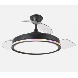 Ventilador de techo DC retráctil Ø107cm negro Cacique