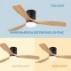 Ventilador de techo DC Ø132cm negro - madera Energy