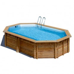 Piscina madera ovalada 551x351x119cm