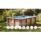 Piscina madera rectangular Papaya 520x320x133cm