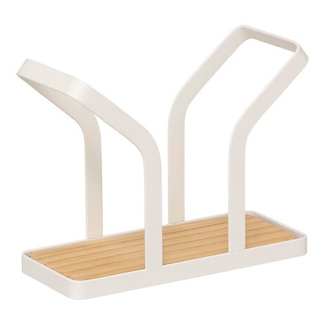 Servilletero vertical blanco y madera