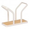 Servilletero vertical blanco y madera