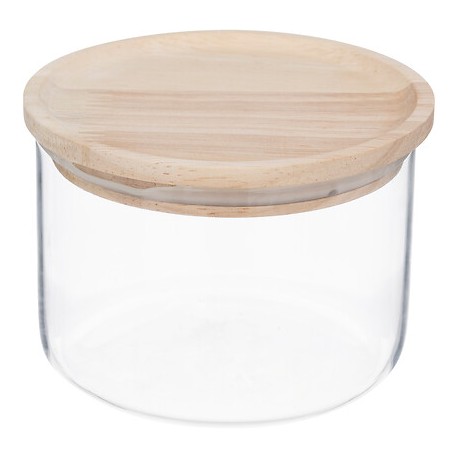 Tarro cristal con tapa de bambú 330ml 10x10x7cm
