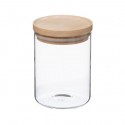 Tarro cristal con tapa de bambú 600ml 10x10x14cm