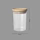 Tarro cristal con tapa de bambú 600ml 10x10x14cm