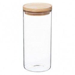 Tarro cristal con tapa de bambú 1300ml 10x10x22cm
