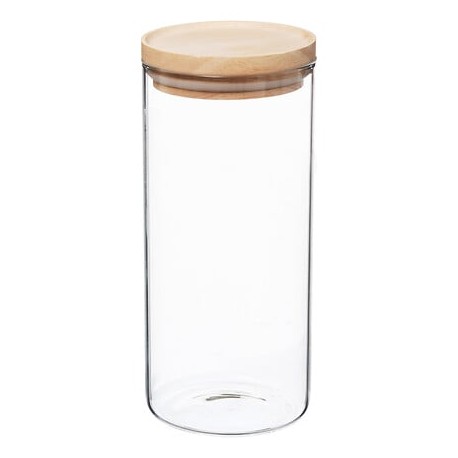 Tarro cristal con tapa de bambú 1300ml 10x10x22cm