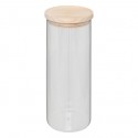 Tarro cristal con tapa de bambú 1600ml 10x10x27cm