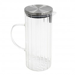 Jarra de cristal slim con asa y tapón inox 1,4L
