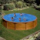 Piscina de acero acabado madera redonda Mauritius Gre altura 132