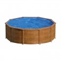 Piscina de acero acabado madera redonda Sicilia Gre altura 120