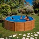 Piscina de acero acabado madera redonda Sicilia Gre altura 120
