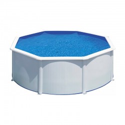 Piscina de acero blanco redonda Atlantis Gre altura 132