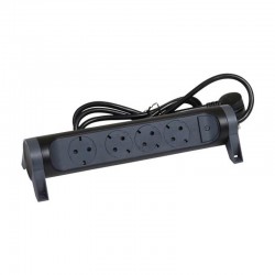 Base múltiple giratoria 4 tomas Schuko con cable 1,5m