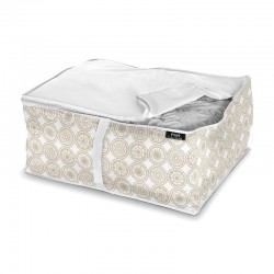 Organizador mantas/ropa de plástico beige 55x45x25cm Elle