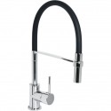 Grifo de cocina monomando extraíble flexible cromo/negro