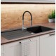 Grifo de cocina monomando extraíble flexible cromo/negro