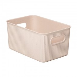 Caja de organización de plástico beige Baobab Tatay 5L