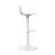 Taburete alto regulable con respaldo blanco