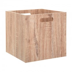 Cesta de almacenamiento de madera natural 31x31x31cm
