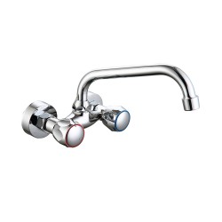 Grifo de cocina bimando pared Tajo caño largo