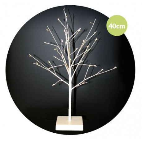 Árbol decorativo led 40cm 3xAA blanco